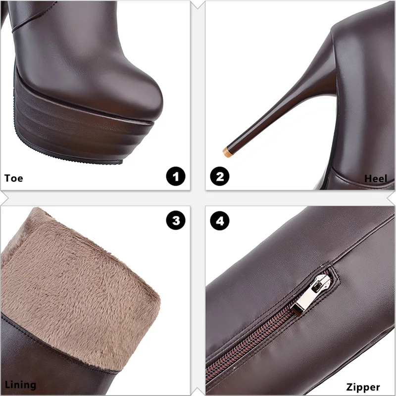 Сапоги женские выше колена на тонком высоком каблуке 2018 см платформе | Обувь