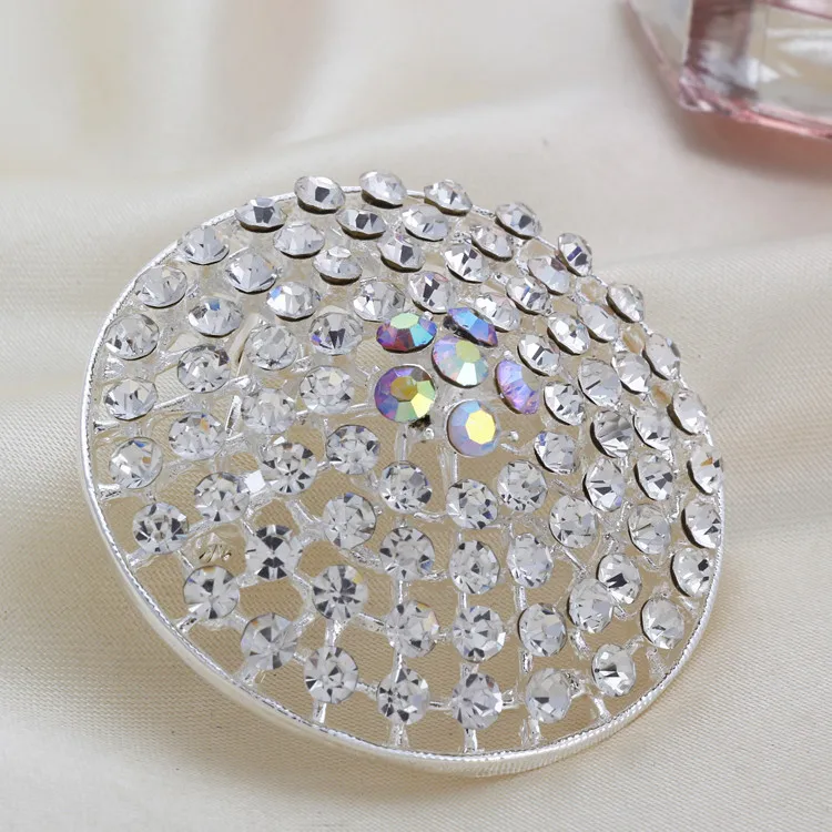 2014 New Dome Round Silver Alloy Rhinestone Flower Brooches pins Women Girl Gift brooch wedding Free Shipping|j_b_003 | Украшения и