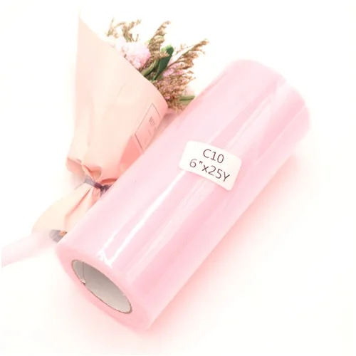 C10 Light pink 15 см 25 ярдов детского дня рождения и вечеринки, рулон тюля Ткань для юбки-пачки для вечеринки, дня рождения Свадебные украшения сетчатая ткань для шитья DIY органза юбка-пачка аксессуары - Цвет: C10 Light pink