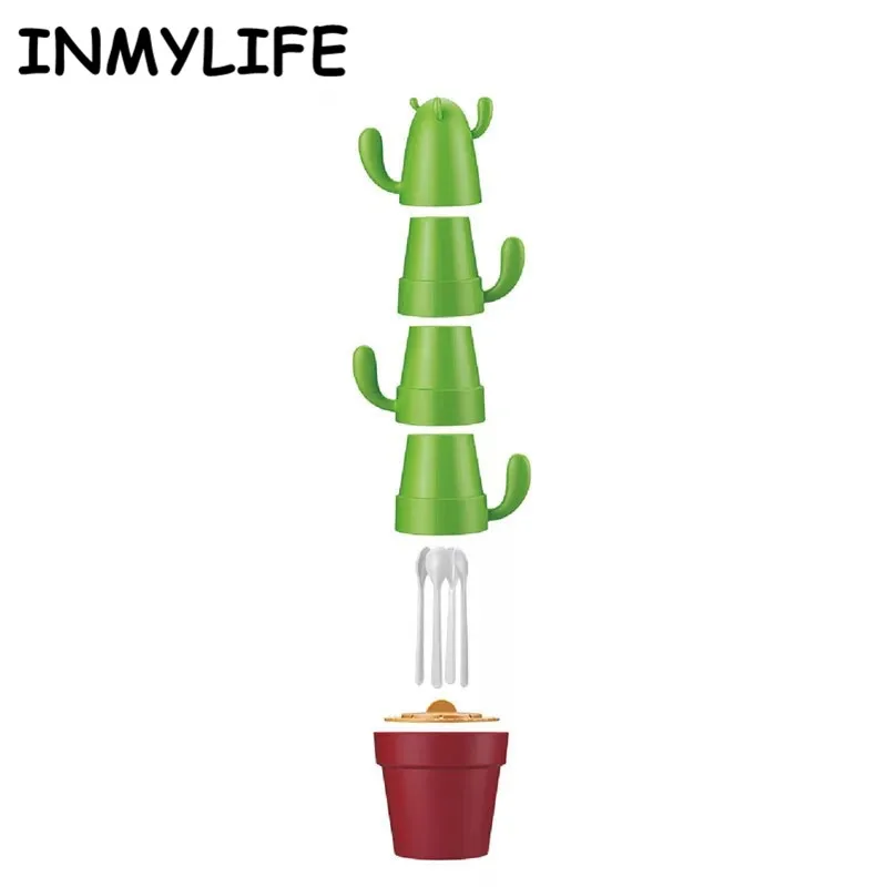 INMYLIFE 4 шт./компл. штабелируемые кружки для растений кактус набор кофейного чая