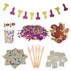 Chicinlife Willy бумажные конфетти, соломенный баннер, топперы для капкейков, для невесты, для девичника, для девичника, ночные принадлежности