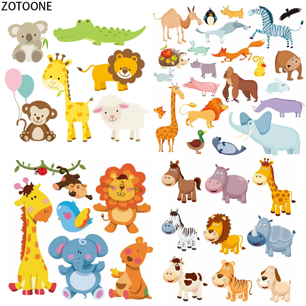 

ZOTOONE Cute Animals Mix Patches for Body Iron-on Transfer Patch T-shirt Washable Applications for Kid Heat Transfer on Clothing