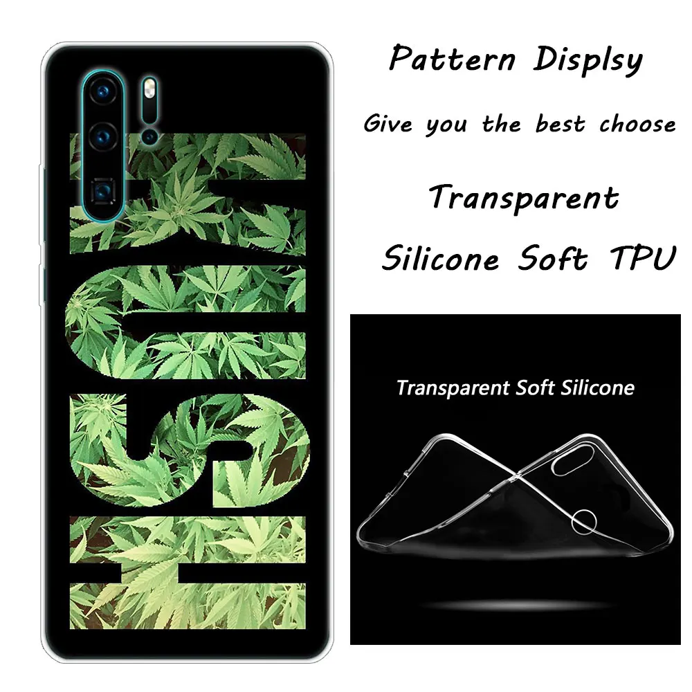 001 Abstractionism Art high weed Luxury Silicone Phone Case for Huawei P30 P20 Pro P10 P9 P8 Lite P Smart Z Plus NOVA 3 3i - Color: 001