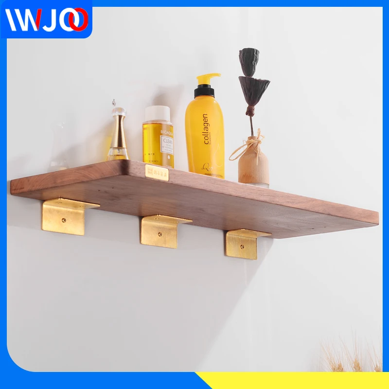 Полка органайзер для ванной комнаты деревянные латунные полки угловой держатель