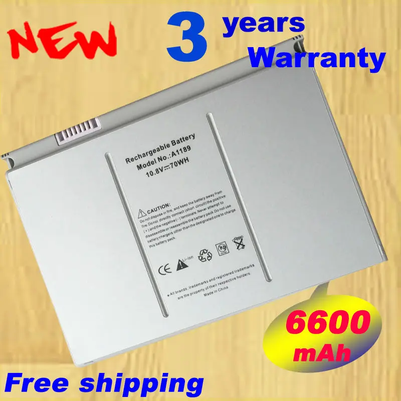 2 года гарантии! Аккумулятор для ноутбука A1189 6600 мАч Apple MacBook Pro 17 дюймов MA092T MA897X/A