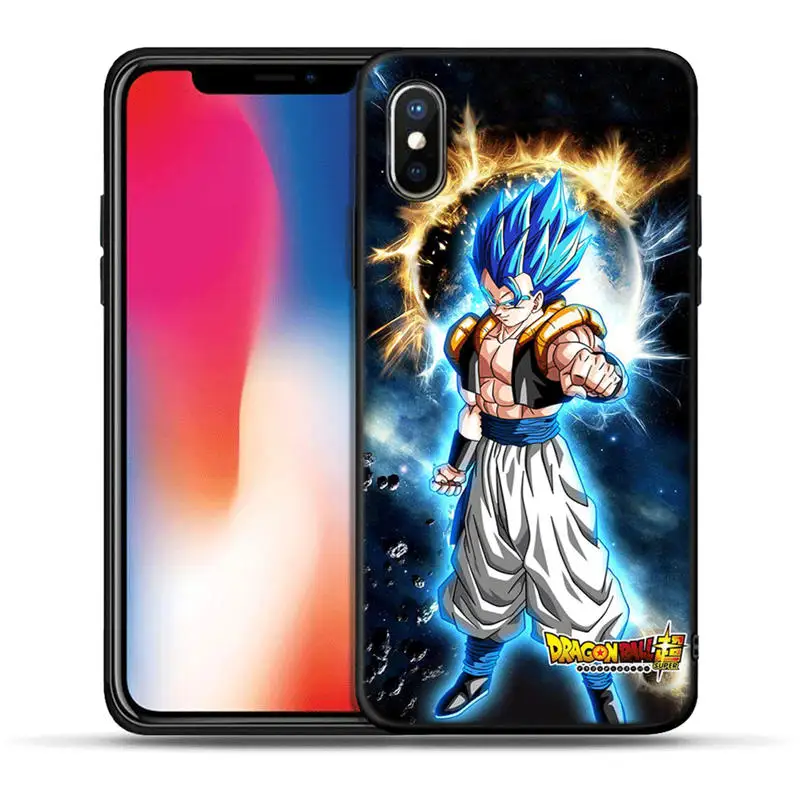 Черный силиконовый чехол для IPhone X XR XS Max 8 7 6 6 S Plus 5 5S SE Чехлы для телефона Dragon Ball Z из аниме Goku Super D Coque Fundas
