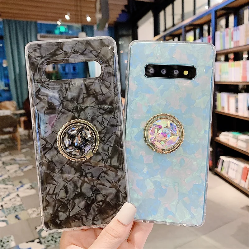 Чехол для Samsung Note10 Pro S10 Plus S10e Note9 чехол с блестящими стразами подставка мраморный