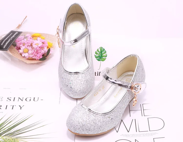 qloblo Kids Girls Wedding Shoes Children Princess Sandals High Heels Dress Shoes Shoes For Girls