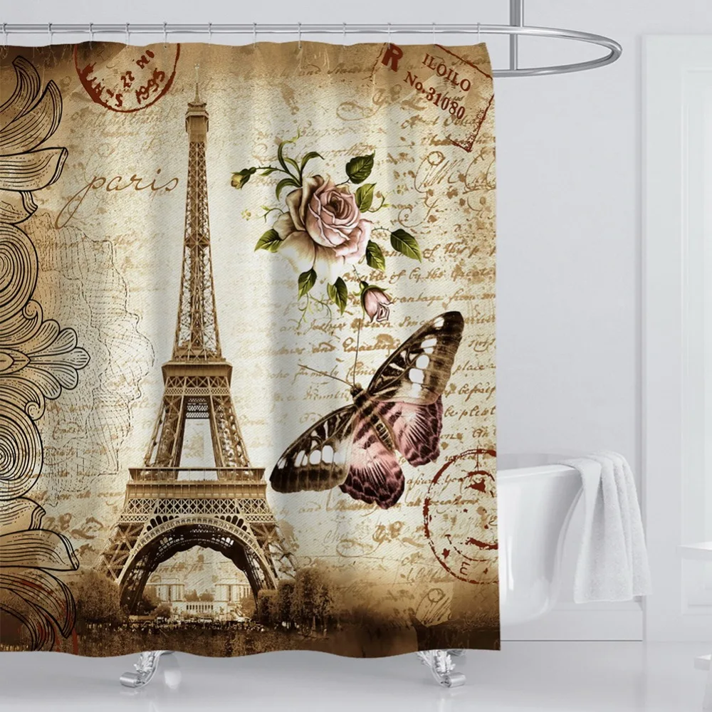 

Digital Printing Butterfly Bathroom Curtain Shower WC Decoration Bath Curtain Shower Rideau Douche 3d