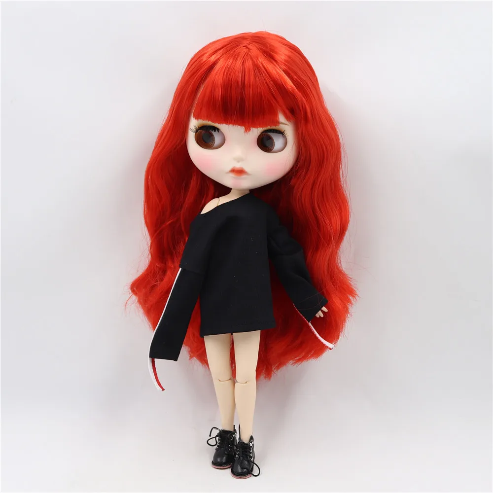 Кукла Blyth BL0115 от ICY DBS с белой кожей прямые красные волосы новое матовое лицо