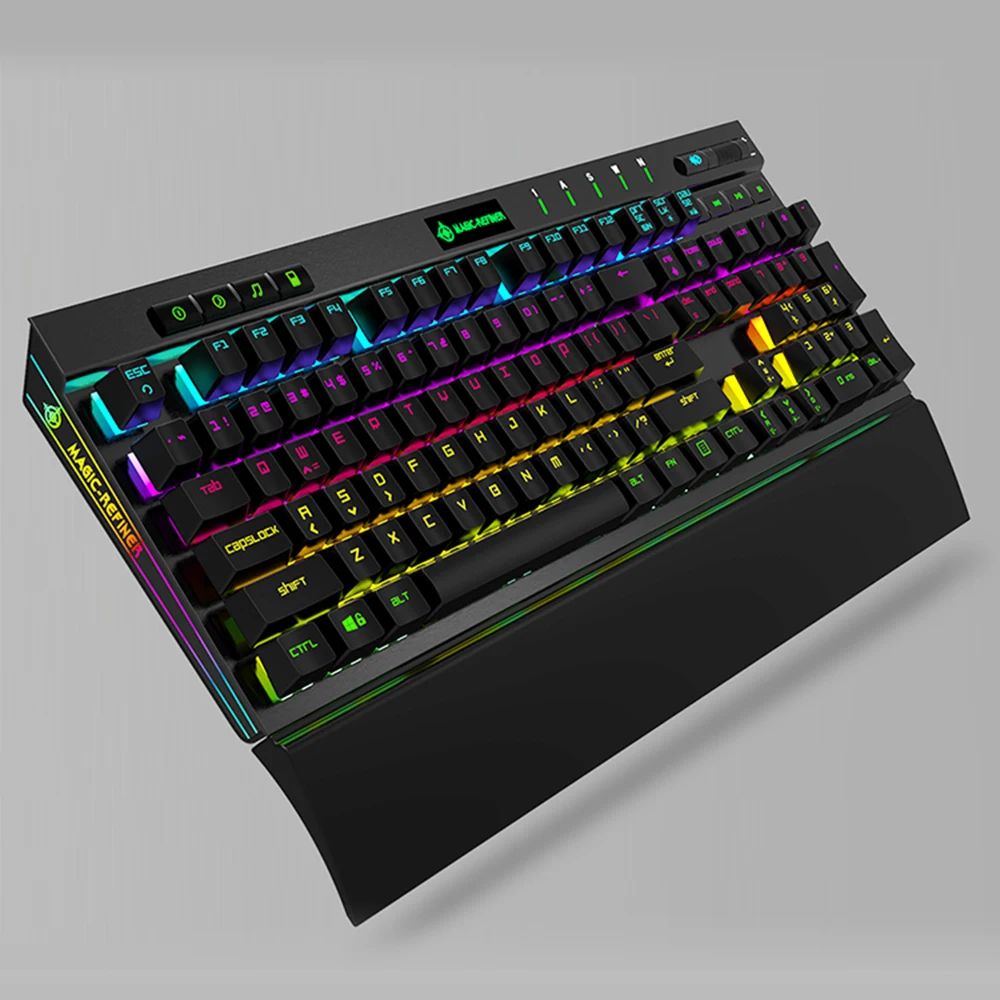 Magic-Refiner MK12 механическая клавиатура игровая клавиатура USB Проводная клавиатура 12 RGB 19 подсветка механический оптический переключатель 104 ключ