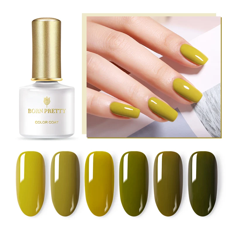 Гель-лак для ногтей BORN PRETTY серии оливково-зеленого цвета 6 мл натуральный полимер