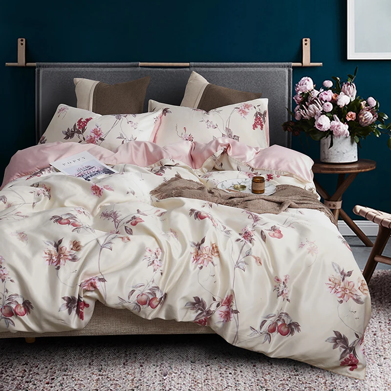 Новинка 100% хорошее качество мягкие атласные шелковые комплекты постельного