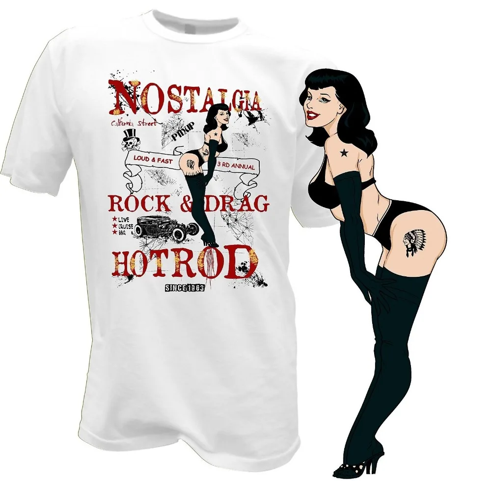 2019 модная популярная Футболка Hot Rod Oldscool Rockabilly US Car Route 66 США Ретро Pinup Herren 1135