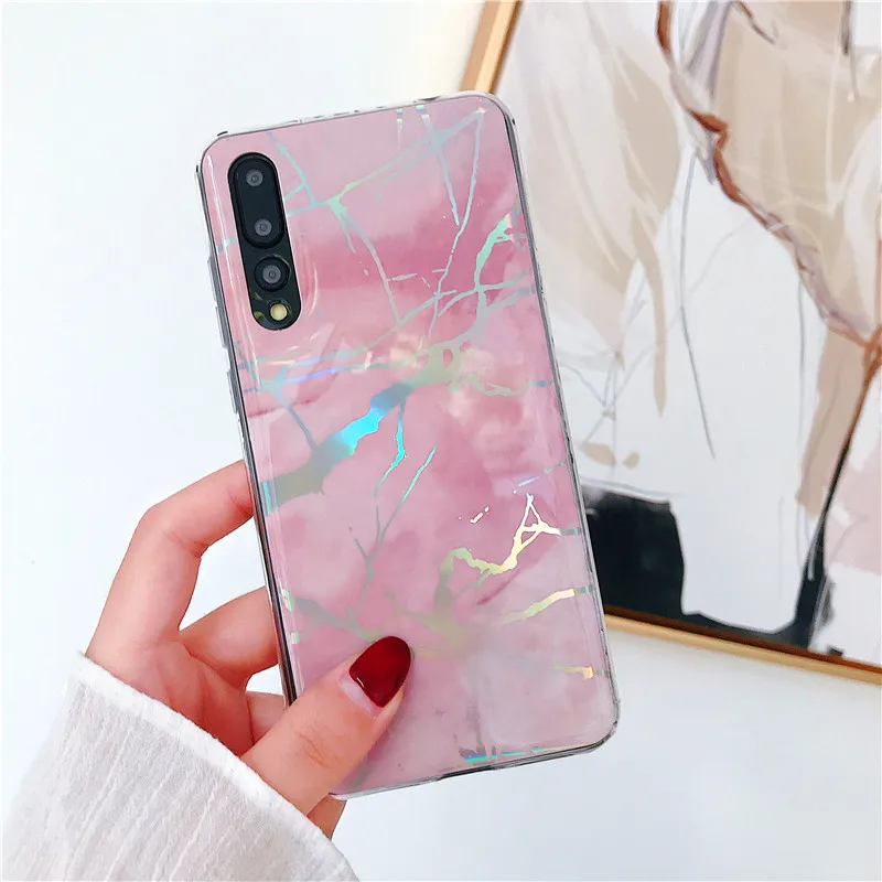 Чехол для Huawei P20 Lite Pro Mate 20 п20 лайт про корпус Голографический лазерный мраморный