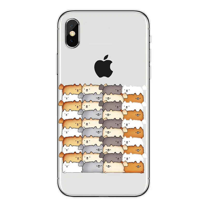 TPU Pomeranian cao bonito Caso Capa Dura para o iPhone Da Apple X XS Max XR 6 7 8 Plus alem de 5 10 de Casos de Telefone Coque - Цвет: TPU