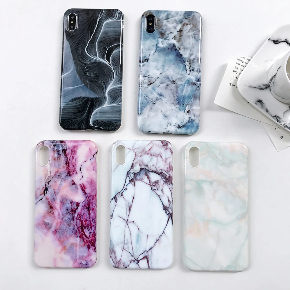 Мраморный чехол для iPhone 6 7 8 X XR глянцевый мягкий термополиуритановый Чехол