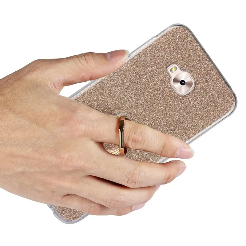 Luxury Ring Holder Case for Asus Zenfone 4 Selfie Pro ZD552KL Glitter Silicon TPU Gel Back Cover Grip Capinhas Coque Etui Hoesje |