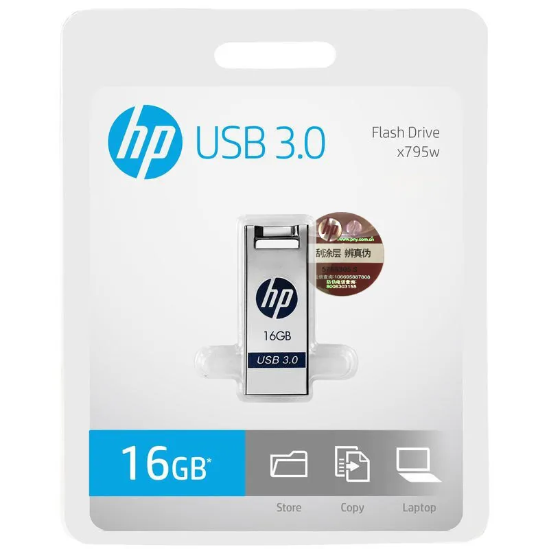 Hewlett Packard USB флеш накопитель 16GB USB3.0 металлическая Флешка X795W Прямая поставка