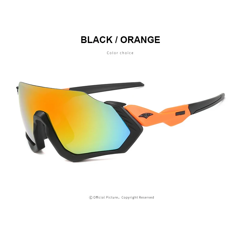 black orange Велосипедные очки uv400 горный велосипедный шоссейный велосипед спортивные очки для велоспорта, солнцезащитные очки, Для женщин очки для езды на велосипеде, солнцезащитные очки мужской велоспорт - Цвет: black orange