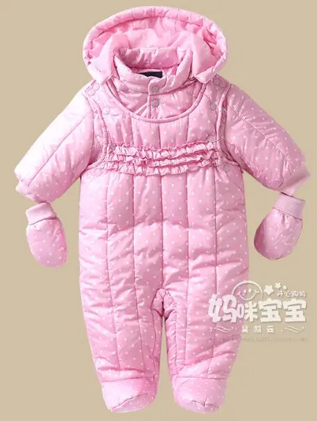 2018 зимняя одежда для маленьких девочек толстые теплые комбинезоны стеганый