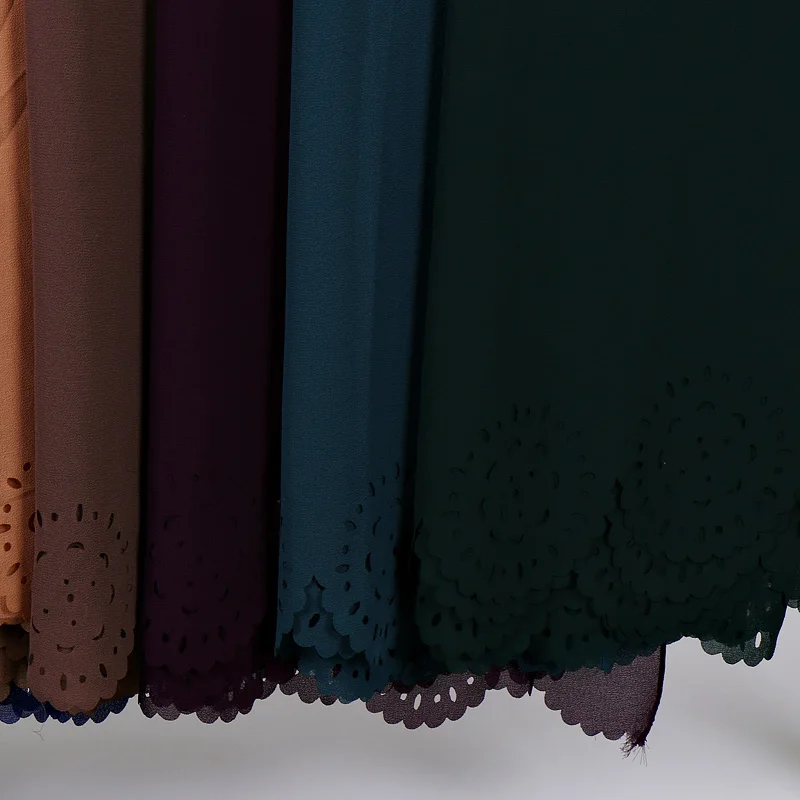 Большие размеры Bubble шифон лазерная резка цветок платки хиджаб Весна плотная Wrap