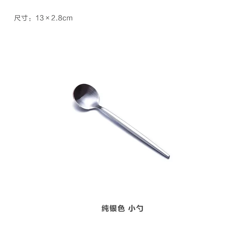 04 Tea spoon 304 столовые приборы из нержавеющей стали набор столовых приборов столовые вилки ножи совок набор серебряных изделий титановая Серебряная кухонная посуда - Цвет: 04 Tea spoon
