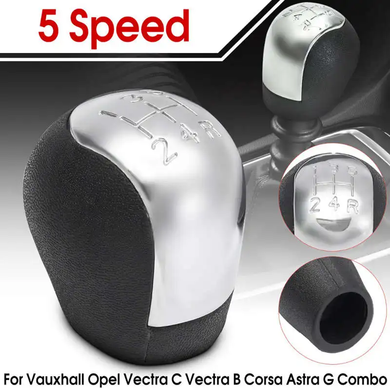 Хромированная ABS 5-скоростная ручка переключения передач для Opel Vectra C B Corsa Astra G Combo