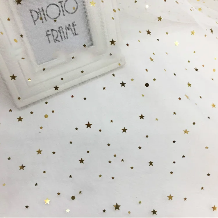 150CM 91cm/lot Gauze Star Mesh Fabric Tulle Bronzing Tissue Kids Dress Cloth Sewing Doll DIY Craft Quilt Materials | Дом и сад