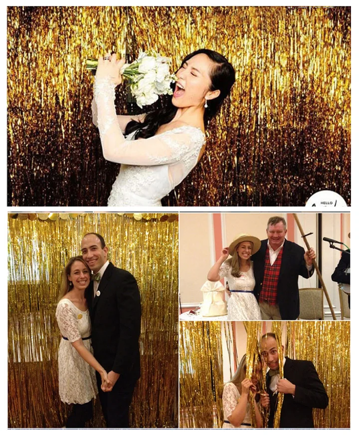 Декорации для вечеринок 1*2 м металлическая фольга дверь занавеска вечеринки