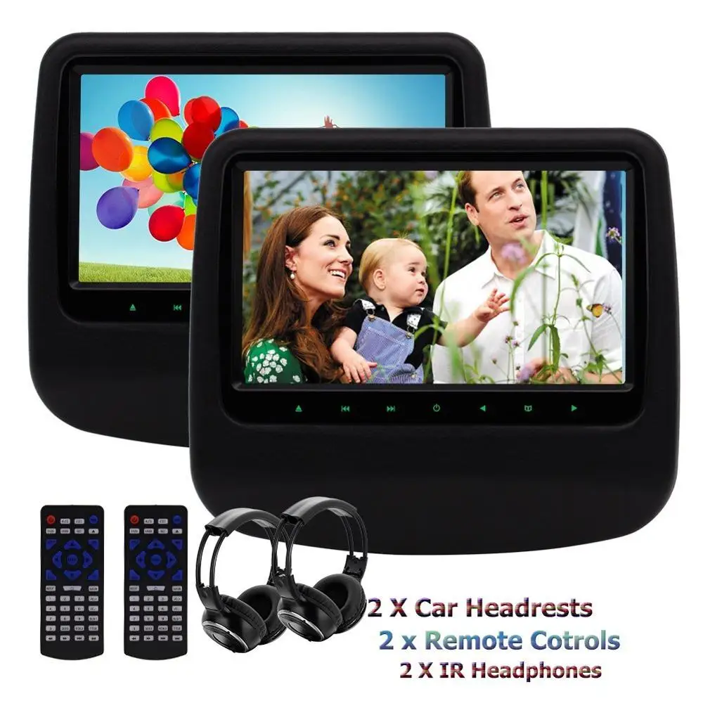 Двойной Автомобильный cd подголовник dvd плеер цифровой экран задний монитор для