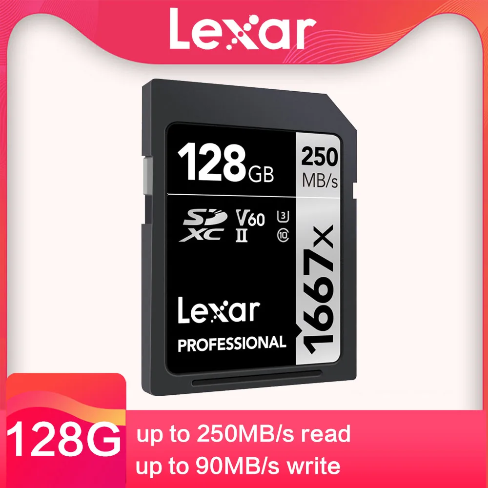 Lexar sd-карта 1000X150 Мб/с 32 Гб SDHC UHS-II U3 64 Гб 128 ГБ 256 ГБ SDXC SLR камера HD 4K micro одиночная карта памяти