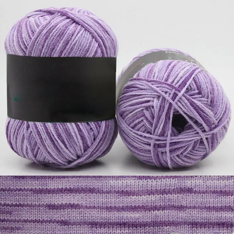 Hot Wholesale 50g/ball Colorful Section-dyeing Wool Yarn Baby Milk Cotton Soft Acrylic Yarn for Hand Knitting Crochet