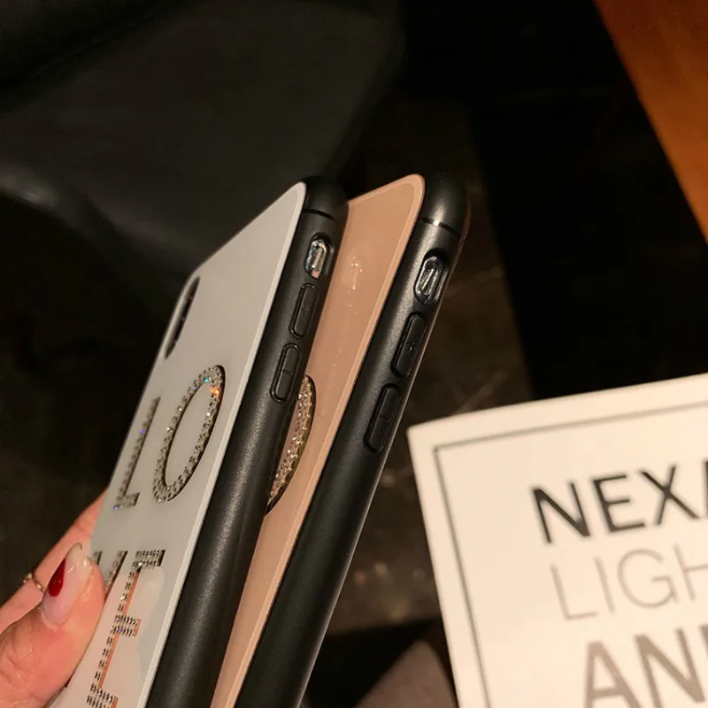 Роскошный чехол POBLU с геометрическим бриллиантом и сердечком для iphone XR XS Max Модный