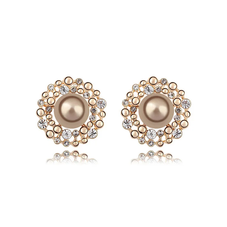Pearl Dripping Earring Rose Gold Plate Austrian Element Crystal Enamel Fashion earrings for women | Украшения и аксессуары