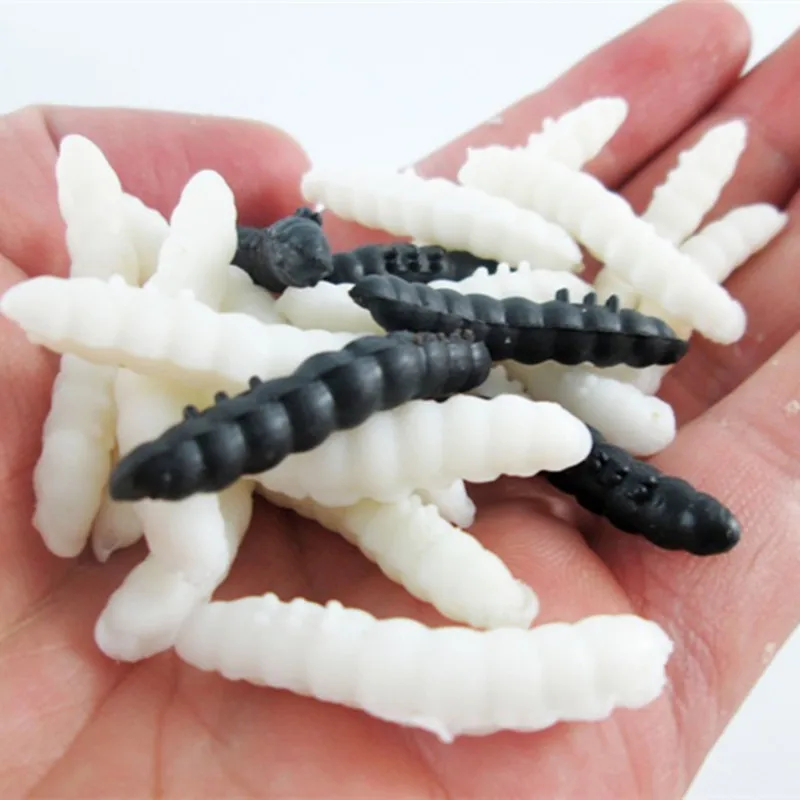 

50pcs Props Practical Joke Insect Bug Toy Maggot Vegetable Worm Gags & Practical Jokes Toy Tricky Toys White Black