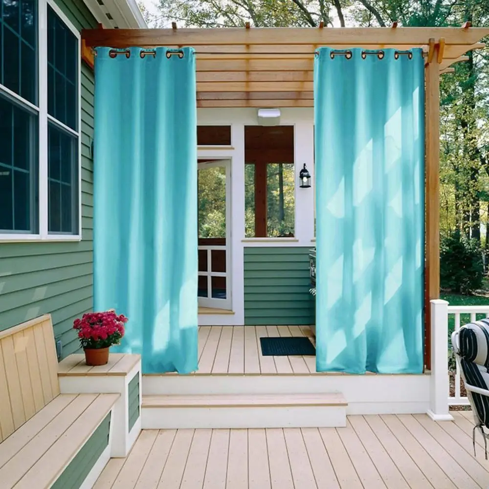 Turquoise NICETOWN, уличные окна, затемненные, водонепроницаемые, втулка, топ, модный дизайн, занавеска, драпировка для наружного двора, патио, сада и пляжа - Цвет: Turquoise