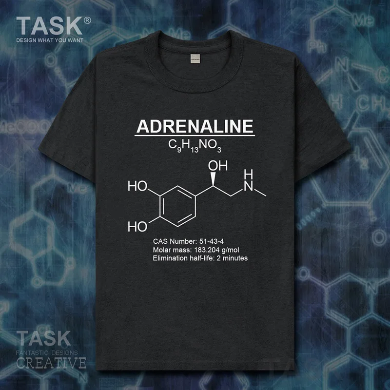 Мужская футболка с коротким рукавом Adrenaline молекулярной формулой летняя