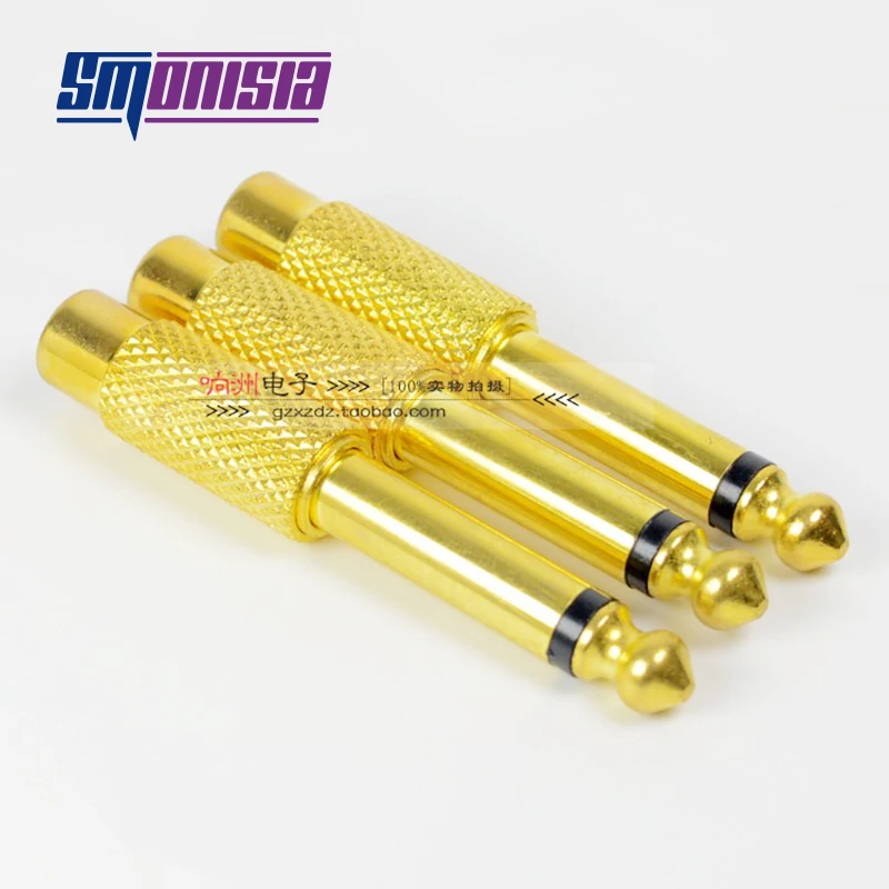 5pcs-100pcs TS 6.35MM Straight To RCA Female Socket 6.5 AV Mixer Amplifier Connector |