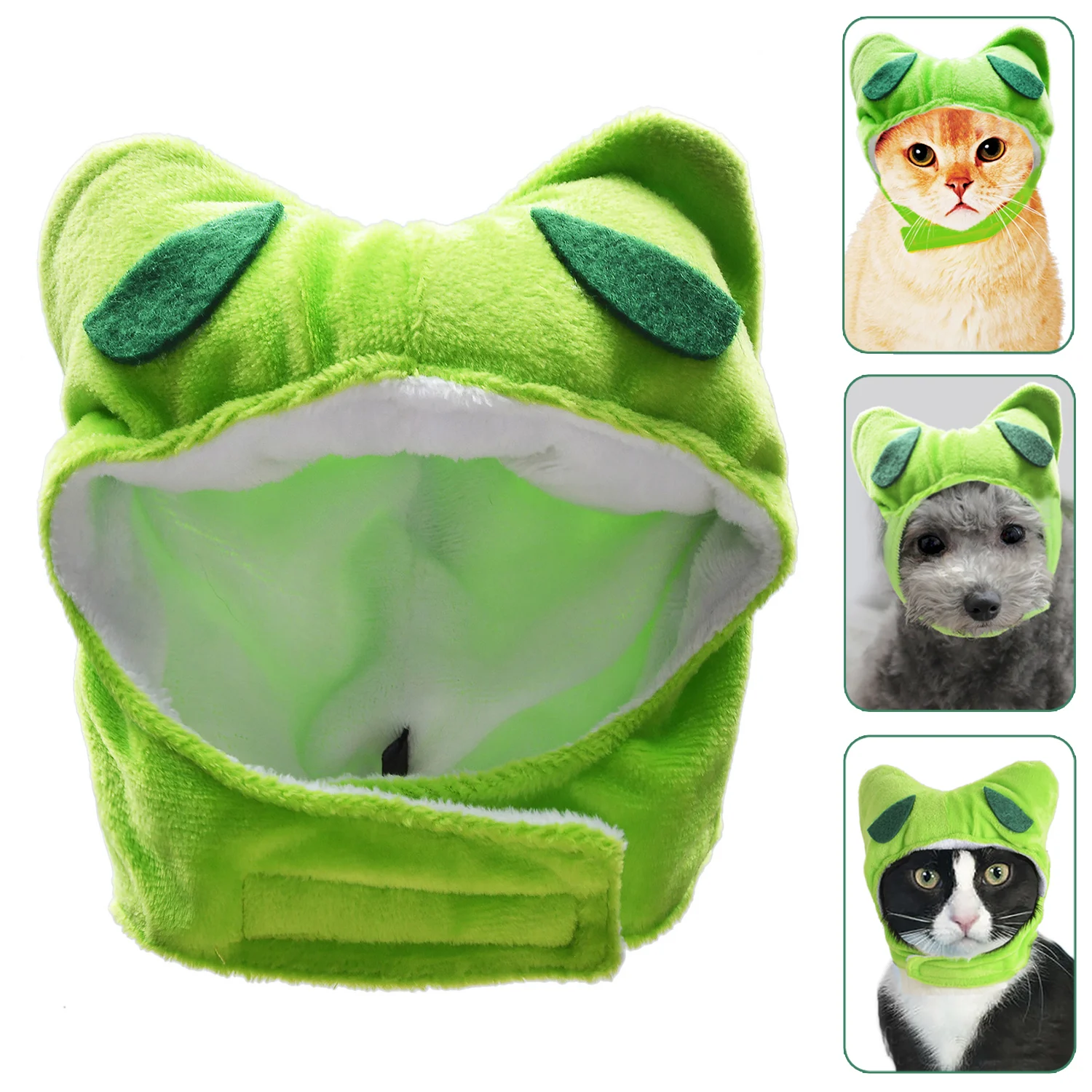 Frog Новинка, Забавный милый костюм для кошек, Лев, тигр, кролик, Шапочка-лягушка, головной убор для кошки, собаки, Хэллоуин, Рождественская одежда, платье - Цвет: Frog