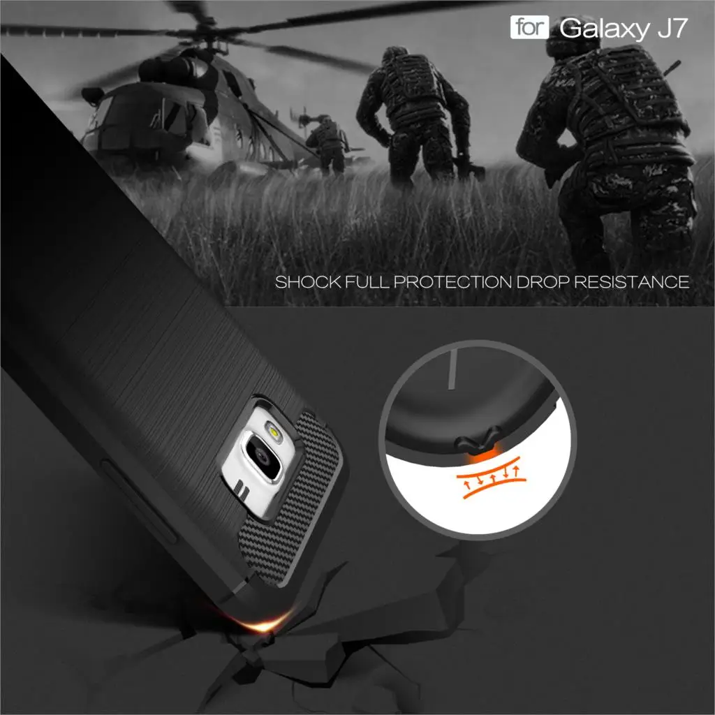 TPU чехол для samsung Galaxy J7 2015 J 7 SM J700 J700F J700H углеродного волокна крышки J700M телефон