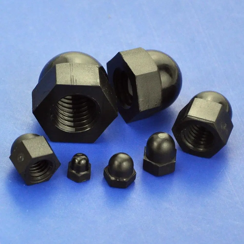 

( 1000 pcs/lot ) Metric M12 Black Nylon Acorn Hex Cap Nut