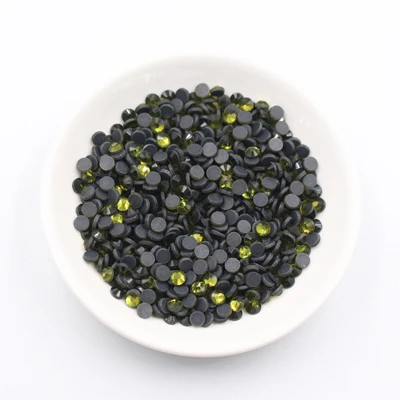 Olive Блестящие розовые стразы с горячей фиксацией, стразы для одежды красного цвета SS6 SS10 SS16 SS20 SS30 стекло кристалл AB исправление камня - Цвет: Olive