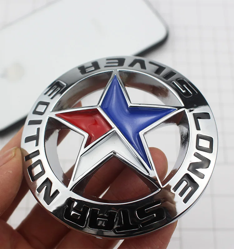 

Metal Lone Star Silver Emblem Badge Sticker Logo
