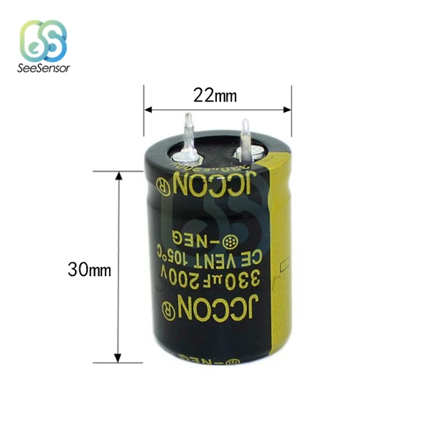 200V 330uF 22X30mm 100V 200V Алюминиевый электролитический конденсатор с алюминиевой крышкой, 220 мкФ 330 мкФ 470 мкФ 2200 мкФ 3300 мкФ 4700 мкФ 10000 мкФ для аудио усилитель инвертор Мощность - Цвет: 200V 330uF 22X30mm