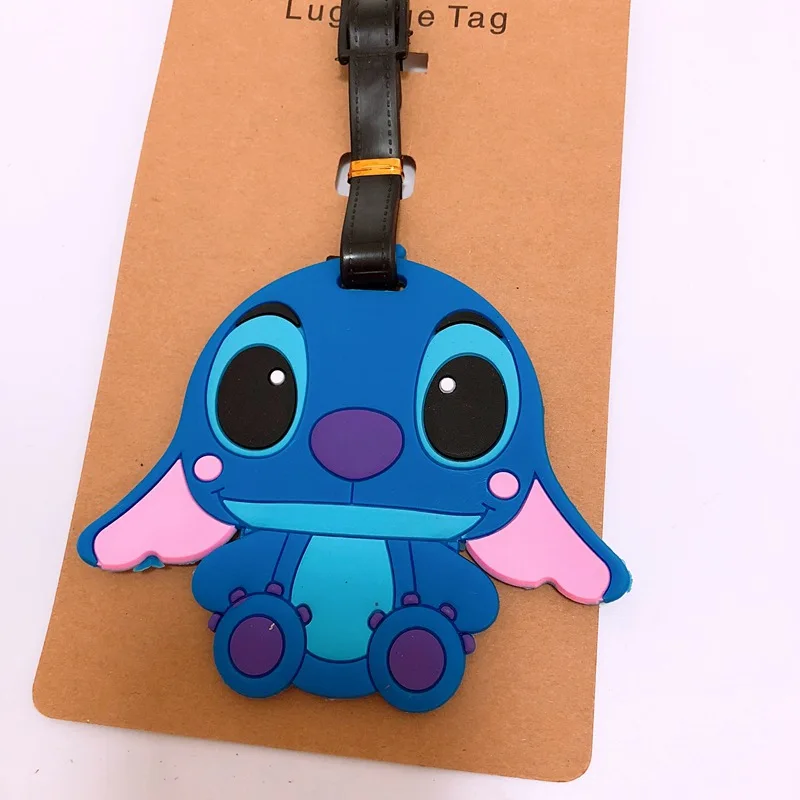 Бирка для чемодана Kawaii Stitch держатель с мультипликационным адресом силиконовая