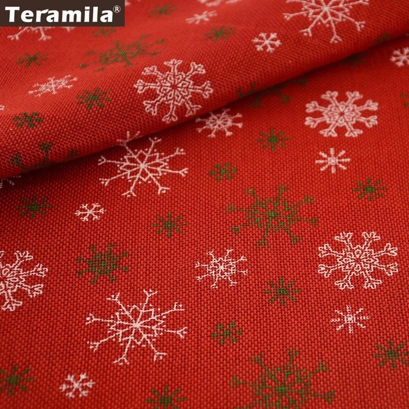 Композитная ткань Teramila серия белых снежинок с принтом для Счастливого Рождества