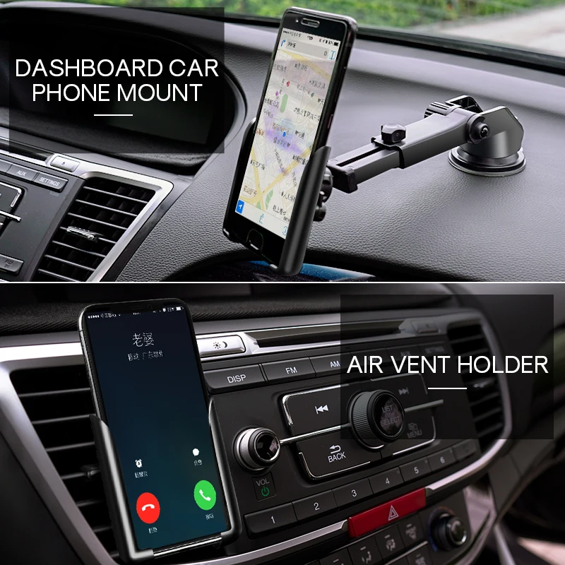 Voulttom Car Phone holder in car Windshield Dashboard for iPhone X XS Max Samsung Huawei Auto lock Gravity Mobile Phone Holder