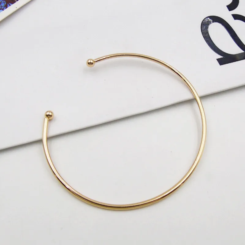 Лучшие продажи простые женские Геометрические Открытые Браслеты золотые