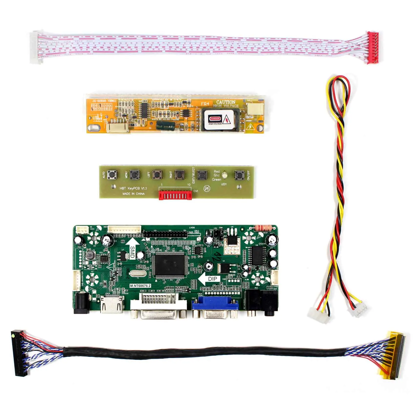 Плата контроллера HDMI + DVI VGA аудио ЖК экран M.NT68676 подходит для 17 дюймов 1920x1200 LTN170CT05